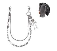 Skeleton Jeans Chain - Unisex Heavy-Duty Waist Chain, Biker/Punk/Hip Hop Style, Beaded Key Chain for Men & Women Pants Belt Accessory