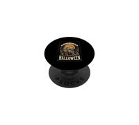 Skeleton Just Waiting For Halloween Pumpkin Graveyard PopSockets Adhesive PopGrip