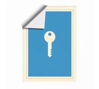 Skeleton Key Minimalist Unframed Wall Art Print A3 (42×29.7cm), Wall Decor for Living Room, Bedroom, Office & Home, Art Gift