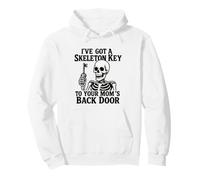 Skeleton Key Mom Joke Crude Halloween Innuendo Design Pullover Hoodie