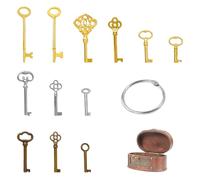 Skeleton Key Set, 12PCS Universal Keys for Antique Furniture Drawers, Vintage Cabinet Doors, Grandfather Clock Compartments, Heritage Restoration Projects