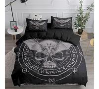 Skeleton Kids Bedding Set - Soft Microfiber 3 Piece Halloween Bedding - Double Bed Set (200x200cm) with 2 Pillow Cases