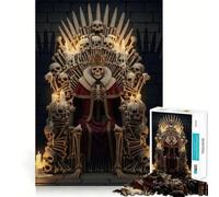 Skeleton King on Throne of Bones Hard Jigsaw Puzzle for Adults 1000 Pieces Logic Toy Family Bond Precision Cut Warm Surprise 50x75cm