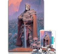 Skeleton King Warrior Jigsaw Puzzles for Adults 1000 Pieces,Family Game Stress Reliever Difficult Challenge Great Gifts And Toys 50x75cm