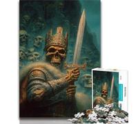 Skeleton King Warrior Jigsaw Puzzles for Adults,for Educational Game Challenge Toy for Is Ideal As A Gift for The Whole Family 50x75cm