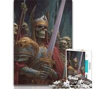 Skeleton King Warrior Jigsaw Puzzles for Teenagers,for Educational Game Challenge Toy for Is Ideal As A Gift for The Whole Family (38x26cm)