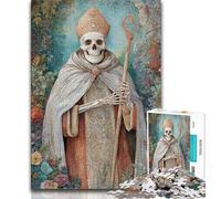 Skeleton King Warrior Puzzles for Adults Teens 1000pc Puzzle,Learning Educational Toys Family Games with Matching Poster And Trivia Sheet 50x75cm