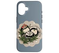Skeleton Kiss Romantic Gothic Skull Mushroom Botanical Case for iPhone 16