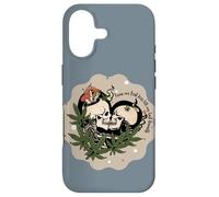 Skeleton Kiss Romantic Gothic Skull Mushroom Botanical Case for iPhone 17