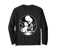 Skeleton Kitty Halloween Kawaii Goth Long Sleeve T-Shirt