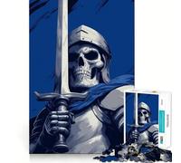 Skeleton Knight with Sword Jigsaw Puzzles 1000 Piece for Teenagers Wise Think Toy Peaceful Fun Tight Cut 38x52cm