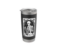 Skeleton Knitting The Knitter Tarot Card Stainless Steel Insulated Tumbler