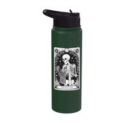 Skeleton Knitting The Knitter Tarot Card Stainless Steel Insulated Water Bottle
