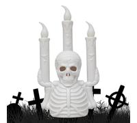 Skeleton Lamp - Skeleton Candle | skull Lamp Ornament | Skeletons Candelabra with LED Candle Spooky light Decor | Halloween Horrible Light Decoration Flameless Flickering Lights for Home, Bedroom Part