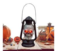 Skeleton Lantern, Handheld Light Vintage Decor, 9.06 x 4.92 x 4.13 Inches Flickering Lights, Halloween Prop for Haunted House, Porch, Garden, Yard, Outdoor Party, Spooky Theme