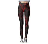 Skeleton Leggings for Women Halloween Pants, Soft Stretch Trousers Print Plus Size Yoga Exercise Colourful High Waisted Tights Activewear 80s Sports Running