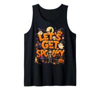 Skeleton Let's Get Spooky Halloween Witch Cute Costume Kids Tank Top