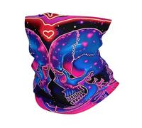 Skeleton Love Star Planet Space Roses Dark Neon Unisex Bandana Multifunctional Snood Windproof Face Covering Scarf For Sport Cycling Walking Running