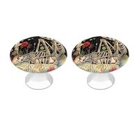 Skeleton Lover Mushroom Funny Round Cabinet Knobs Stainless Steel Drawer Pulls Door Handles Decoration