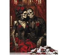 Skeleton_lovers Paper 1000 Pieces Jigsaw Puzzle for Adults Creative Rectangular Puzzle Brain Exercise Challenge Game 1000pcs (38x26cm)