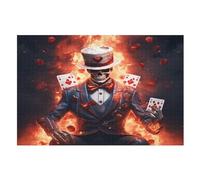 Skeleton Magician 1000 Piece Wooden Jigsaw Puzzle- Brain Teaser Game for Adults & Children Educational Activities Jigsaws Puzzles （75×50cm）