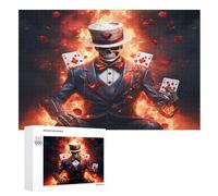 Skeleton Magician Wooden Jigsaw Puzzles 1000 Piece Puzzle For Adults. Challenging To Complete But Fun And Humorous Jigsaws （75×50cm）