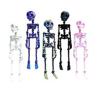 Skeleton Magnets for Fridge, 5 Pack Poseable Skeleton Refrigerator Magnets, Fun 3D Printed Skeletons Fridge Magnet with Movable Joints, Magnetic Human Skull Figurine Locker Refrigerator Magnet