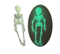 Skeleton Magnets for Fridge, Posable Articulated Skeleton 3D Printed Refrigerator Magnet, Halloween Goth Magnetic Skeleton Decor Fridge, Multi-Color Human Skull Magnetic Decor (Glow Green)
