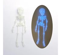 Skeleton Magnets for Fridge, Posable Articulated Skeleton 3D Printed Refrigerator Magnet, Halloween Goth Magnetic Skeleton Decor Fridge, Multi-Color Human Skull Magnetic Decor (Glow Blue)