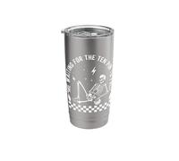 Skeleton Me Waiting for The Ten Pin to Fall Bowling Suspense Stainless Steel Insulated Tumbler