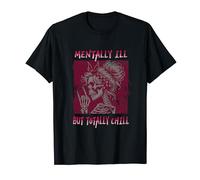 Skeleton Mentally Ill But Totally Chill Halloween T-Shirt