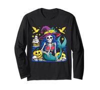 Skeleton Mermaid Witch Halloween Enchantment Long Sleeve T-Shirt