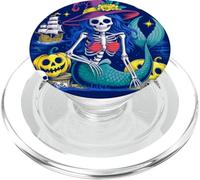 Skeleton Mermaid Witch Halloween Enchantment PopSockets PopGrip for MagSafe
