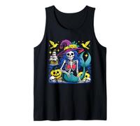 Skeleton Mermaid Witch Halloween Enchantment Tank Top