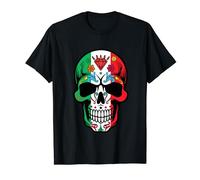 Skeleton Mexican Flag Souls Day Of Dead Dia De Los Muertos T-Shirt