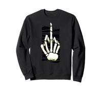 Skeleton Middle Finger Hand Halloween Fuck off Funny Meme Sweatshirt