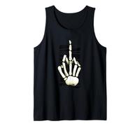 Skeleton Middle Finger Hand Halloween Fuck Off Funny Meme Tank Top