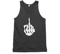 Skeleton Middle Finger Mens Womens Unisex Vest Tank Top-Medium-Black