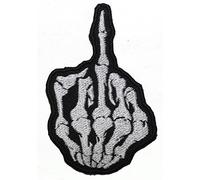 Skeleton Middle Finger Patch Iron On Patch Sew On Embroidery Badge Cartoon Patch