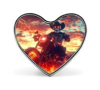 Skeleton Motorcross Fire Heart Metal Brooches 1 Inch Decorative Badges Exquisite Decorations Pins for Clothing
