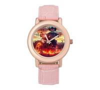 Skeleton Motorcross Fire Leather Fashion Women Watch Simplicity Round Wristwatch Easy Reader Ladies Watches