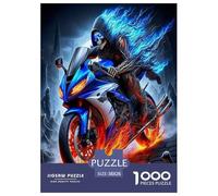 Skeleton Motorcycle 1000 Piece Cycling Jigsaw Puzzle for Adults And Kids Challenging Puzzle Games 1000 Pieces Stress Reliever Challenge High Difficulty 38x26cm/1000pcs