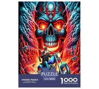 Skeleton Motorcycle 1000 Piece Cycling Jigsaw Puzzle for Adults And Kids Challenging Puzzle Games 1000 Pieces Fun, Challenging & Brainteasing Adults Jigsaw Puzzle Birthday Gifts 38x26cm/1000pcs