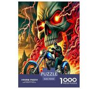 Skeleton Motorcycle 1000 Piece Cycling Jigsaw Puzzles for Adults And Kids Family Puzzle Educational Games 1000 Pieces Fun, Challenging & Brainteasing Adults Jigsaw Puzzle Birthday Gifts 70x50cm/1000pc