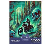 Skeleton Motorcycle 1000 Piece Cycling Jigsaws Puzzles for Adults And Kids Challenging Puzzle Games 1000 Pieces Beautiful Decoration Puzzle Birthday Gifts 38x26cm/1000pcs
