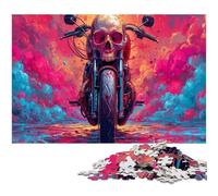 Skeleton Motorcycle 1000 Pieces Puzzle Gifts Impossible Jigsaw Puzzles for Adults Interactive Family Game DIY Home Decor Brain Challenge Gift 1000 PCS(38x26cm)