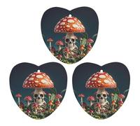 Skeleton Mystery Mushroom Car Air Freshener, 3 Pcs Love form Hanging Air Freshener Cards, Long Lasting Fragrance Scented Cards for Car, Home, Office Gray-style