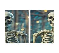 Skeleton Next To PU Leather Passport Holder, Multiple Pockets Passport Cover, Travel Document Organizer for Men Women