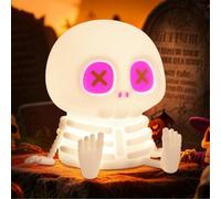 Skeleton Night Light Silicone Skull Lamp 8 Colours Touch Control
