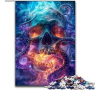 Skeleton Octopus 1000 Piece Jigsaw Puzzles for Adults & Teens, Challenging Game And Family Play with Matching Poster And Trivia Sheet (26x38cm)